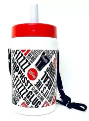 1 Count Coca-Cola 35 Fl Oz Reusable Water Bottle With Built In Straw & Strap