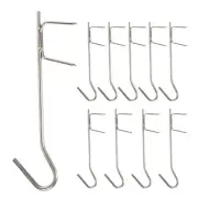 10Pcs Butcher Hooks, Smoking Hooks Set for Fish Smoking, Fishing Smoking Hooks