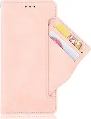 [YukeTop] Case for Motorola Edge 30, PU Leather Flip Folio Wallet Cover, with Card Slots, Case Cover for Motorola Edge 30.(Pink)