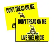 Stickers Don't Tread On Me Gadsden Flag (set of 2) 3"x4" Yellow Decal 2 PACK 159