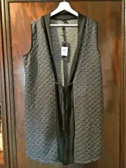 TAKING SHAPE GREY/BLACK COIN SPOT LONG VEST SIZE: S BNWT RRP $89.00