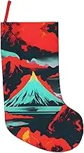 YANYU Volcano Bloom Print 18in Christmas Stocking Xmas Tree Stocking Christmas Decor Party Gift Stocking