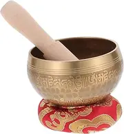 Kisangel Buddhist Sing Bowl Set Meditation Bowl Rod Meditation Unique Sound for Relaxation Random Color