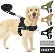 Slow Ton No Pull Large Medium Dog Harness and Leash Set,No Choke Escapeproof Neck & Chest Adjustable, 5.9 Ft Dog Leash Anti-Twist Pet Lead, Soft Padded Reflective Tactical Military Dog Harness