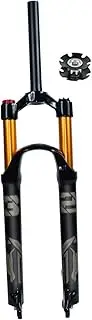 26 27.5 29 Inch Mountain Bike Suspension Fork 1 1/8 Straight Tube Bicycle Front Forks Fit Mountain Bike Touring Folding XC E-Bikes 120mm Travel 100×9mm QR Axle