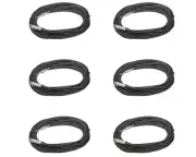 6 mic cords 50 ft foot shielded XLR female to 1/4 TRS balanced microphone cables