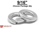 9/16" Zinc Plated Steel Low Carbon Standard Split Lock Washers (Pick Quantity)
