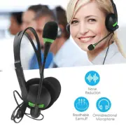 USB Headset With Microphone Noise Cancelling Computer Headphones Audio Headset