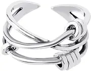 [BESTYASH] Fidget Toy Lady Ring on Hand Beads Rings for Anxiety Fine Craftsmanship Comfortable to Wear