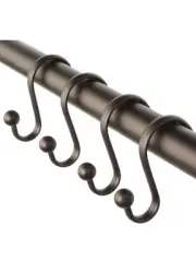 iDesign Metal Shower Curtain Hooks, The Axis Collection, Set of 12, Bronze
