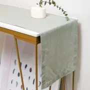 Hemstitch Linen Table Runner 14x90 Inches Long - Sea Green (FREE SHIPPING)