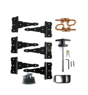 Shed Door Hardware Kit 8" Colonial Hinges, T Handle, Loop Barrel Bolts, Screws