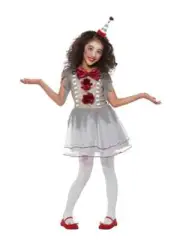 Vintage Clown Costume Girls Pennywise IT Circus Stephen King Halloween Jester