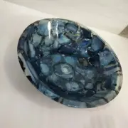 Blue Geode Agate Wash Basin Sink, Agate Stone Sink Round Basin Bathroom Decor