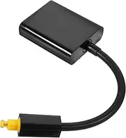 NUOBESTY Digital Optical Audio Splitter One Input to Two Outputs Adapter Black Plated Terminals Non Magnetic Shell Reduces for Home Theater Systems
