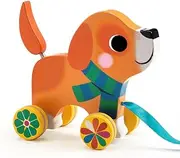 Djeco DJ06258 Wooden Lou The Dog Pull Along