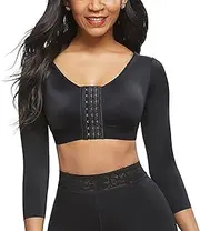 [Generic] Shaper Tops for Women Arm Compression Post Surgery Front Closure Bra Tank Top Shapewear (Color : Black, Size : Medium)