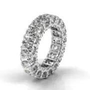 4.0ctw Oval Diamond U-Shape Pave Set Eternity Band in Platinum (F-G/VS2)