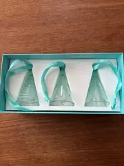 Tiffany & Co. Blue Crystal Glass Ornaments Christmas Trees
