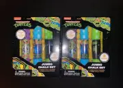 Teenage Mutant Ninja Turtles 2 Packs Jumbo Sidewalk Chalk 3 Colors with Holders