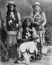 New 11x14 Native American Photo: Three White Mountain Apache Indians with Rifles
