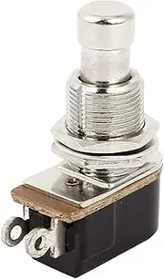 uxcell Guitar Foot Pedal Switch, 2 Pin SPST Momentary Soft Push Button Footswitch for Guitar, Metal Effects Pedal Box for Guitar Stompbox Switches, Black Silver Tone