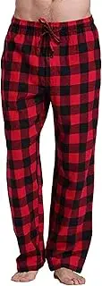 [Kaxiya2021] Men?s Plaid Pajama Trousers Button Fly Comfortable House Pants Lounge Sleep Bottoms with Pant Pockets & Drawstring