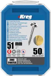 Kreg SML-C2-50-EUR kreg Pocket Hole Screws - 51mm / 2" x 8 Coarse, Washer-Head