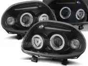 Faros delanteros for Renault CLIO 2 II 98-01 Angel Eyes Black Envío gratis LPRE2