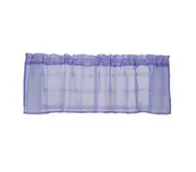 Solid Color Lattice Through Rod Short Curtain Kitchen Cafe Window Valance Decor-Purple