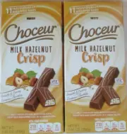 2 CHOCEUR PREMIUM CHOCOLATE MILK HAZELNUT CRISP 7.05-oz PACKS