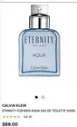 Calvin Klein Eternity Aqua for Men Eau De Toilette 100ml Spray Rrp $89 Sell $70