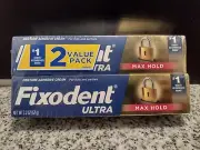 Fixodent Ultra Max Hold Denture Adhesive (Pack of 2). 4.4 oz Total. NEW & SEALED