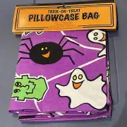 Halloween PillowcaseTrick Treat Bag 90s Retro Spider Ghost Frankenstein NOS