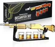 Houseables Gun Decanter, Liquor Gun, Tequila Decanter Set, Alcohol Shotgun, Gifts for Men, Drinking, Whisky Holder, Bottle Decor, 31 x 6.5 Inch, 1000 ml, 33.8 Oz, with 4 Glasses