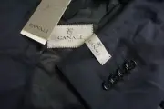 Canali 1934 Blue Thin Striped 100% Wool 2 Pc Suit Jacket Pants Sz 42L New