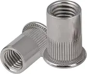 M8 Rivet Nuts Metric Nutserts, 304 Stainless Steel 160 pcs, Nut Bolt Flange Blind Head Threaded Rivetnut Insert Kit Flat Set Nutsert Rivnut Riv Nut Tool Rivets Drill Adapter Gun Sunk SUS
