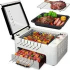XHJ Indoor BBQ Kabob Skewers Grill,Smokeless Auto 360° Rotating Electric Barb...