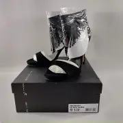 Steven Steve Madden Rahrah Black Suede Dress Heel Sandal Womens Size 9.5 NWB