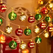 9.8ft 20LED Christmas Lights String Xmas Balls Star Garland Xmas Tree Home Decor
