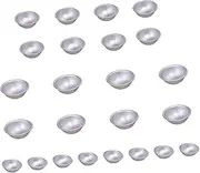 Sewroro 24pcs Hemisphere Bath Salts Mold Bath Kit Round Cake Sphere Cup Pan Kits Bath and Cake Machine Snow Cone Dome Shaper Soaking para Bath Caddy Tray Liquid Silver Aluminum Alloy