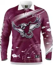 Manly Sea Eagles NRL 'Fishfinder' Fishing Shirt Sizes S-5XL BNWT