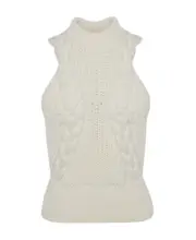 cable-knit wool top S,M White