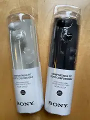 Two-pack Sony MDR-EX15LP noise isolation earbuds, Black & White