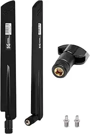 5G LTE Antenna 18DBI Indoor SMA/TS9 Male Omnidirectional WiFi Signal Antenna Amplifier, 3G/4G/5G/GSM/GPRS, for Wireless Network Router, PCI, IP Camera, WiFi Booster, WiFi Security Camera - Black