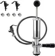 4'' Keg Pump +3 Faucet+4 Hose Clamps, Keg Party Pump US Sankey D System, Beer Party Hand Pump with Picnic Tap for Beer Keg Tap Kit No Leakage No Block