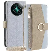 For Realme 12+ 5G Case Mirror Design PU Leather Crossbody Wallet Flip Phone Cover
