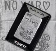 Zippo Funny Skull No War Tank Silver Used Finish Oil Lighter Regular Case Japan