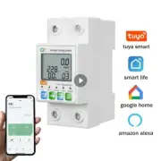 63A Smart Power Meter Switch Build-in Relay Switch Breakers AC 80-300V WIFI/Tuya