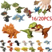 16/20PCS Dinosaur Finger Puppets Biting Dino Head Figures Toys Set Dinosaur Toys